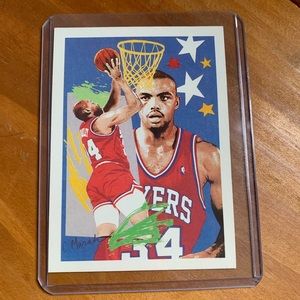 Charles Barkley rare image 1990 NBA HOOPS card